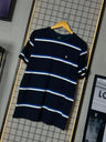 Camiseta Brooks. Azul M./Branco