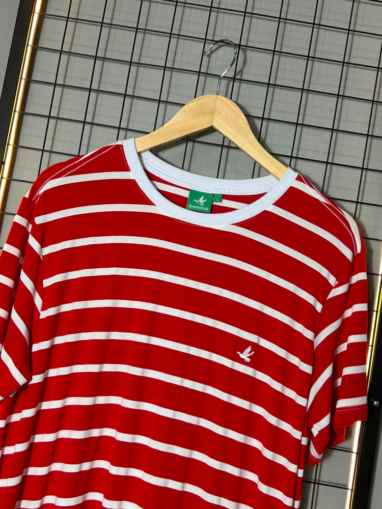 Camiseta Brooks. Vermelha/Branca