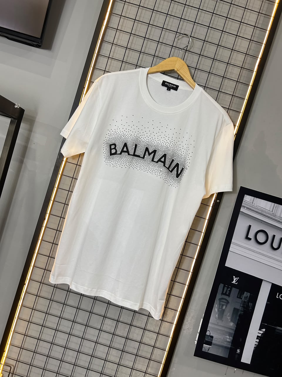 CAMISETA BALMAIN BRILHO BRANCA