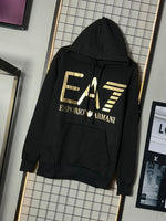 MOLETOM EA7 PRETO/GOLD