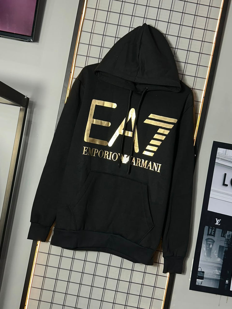 MOLETOM EA7 PRETO/GOLD