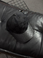 BONÉ GUCCI PRETO COURO