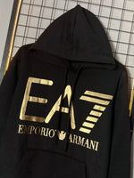 MOLETOM EA7 PRETO/GOLD