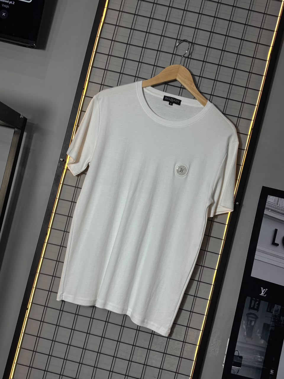 Camiseta Balmain Metalic Branca