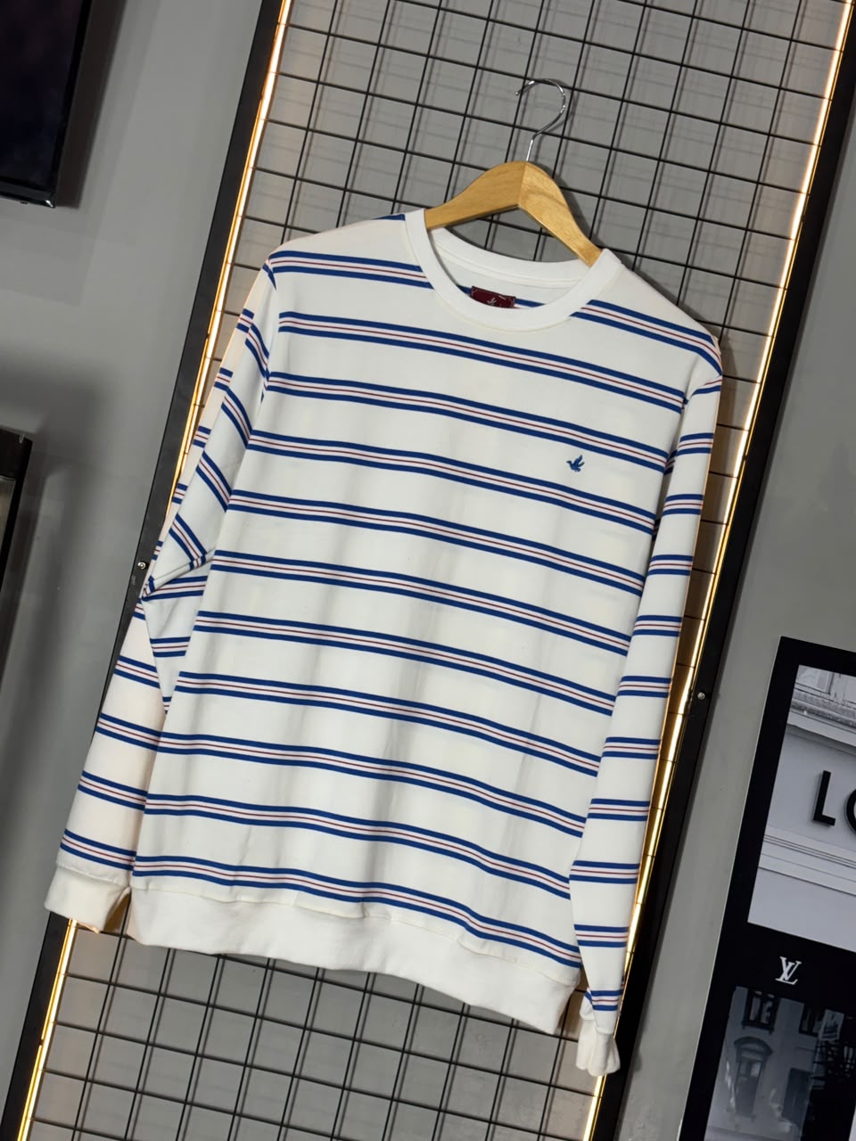 CAMISETA M. LONGA BROOKS AZUL/LARANJA