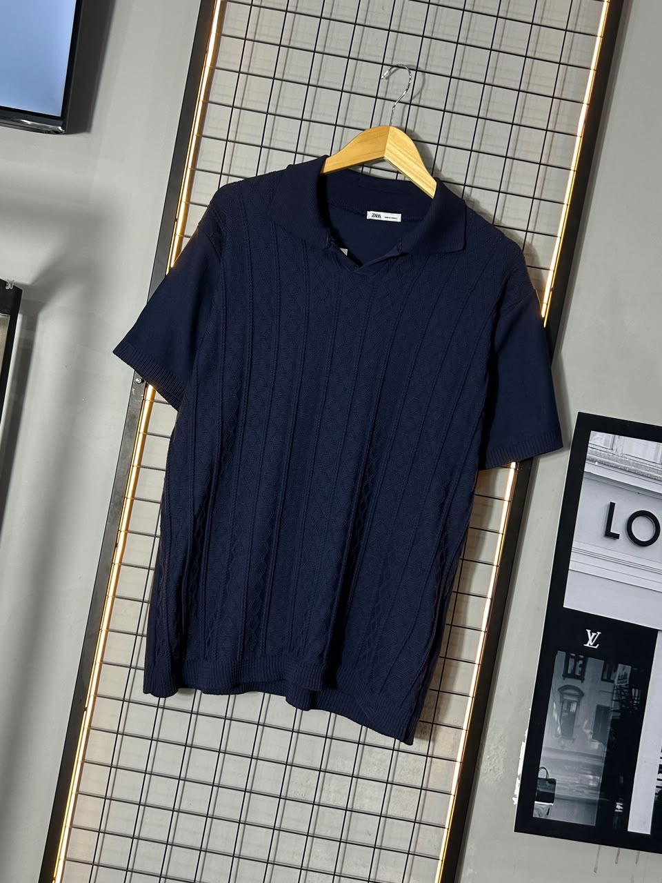 Polo Texturizada II Azul Marinho