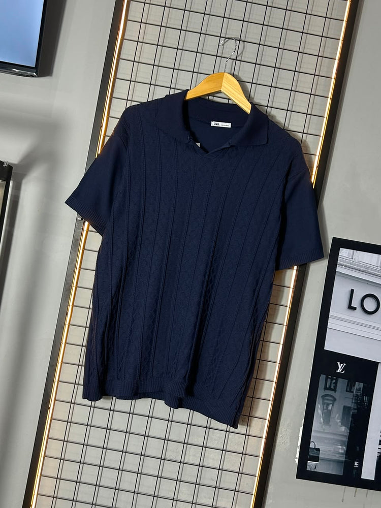Polo Texturizada II Azul Marinho