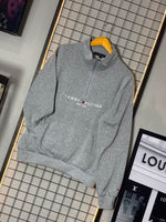 JAQUETA QUARTERZIP TOMMY H. CINZA