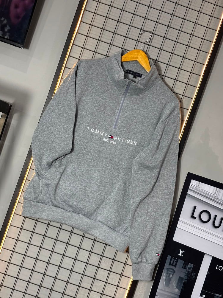 JAQUETA QUARTERZIP TOMMY H. CINZA