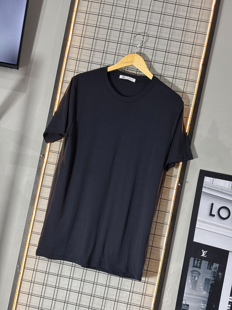 CAMISETA ZARA BÁSICA AZUL M.