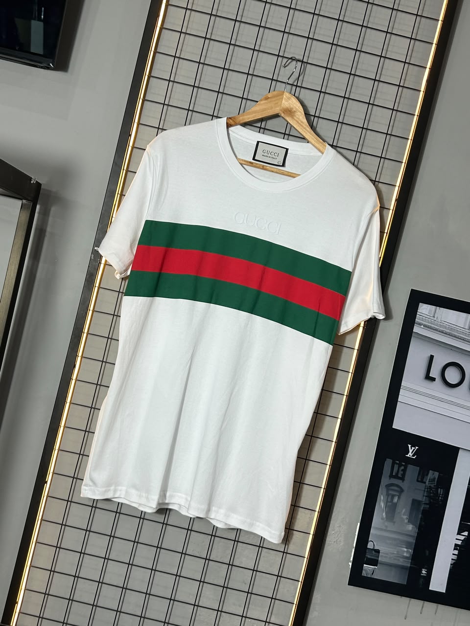 Camiseta Gucci Faixa Branca