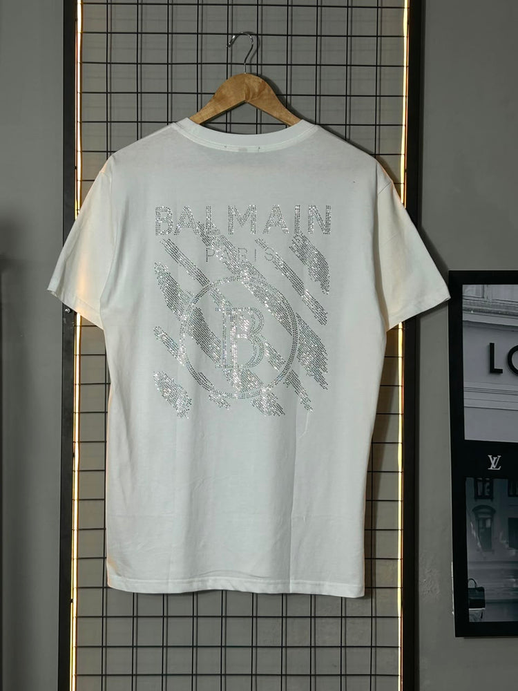 Camiseta Balmain Brilho Branca
