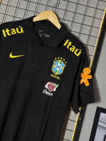 Camiseta Seleção Brasileira Treino Preta Polo