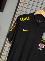 Camiseta Seleção Brasileira Treino Preta Polo