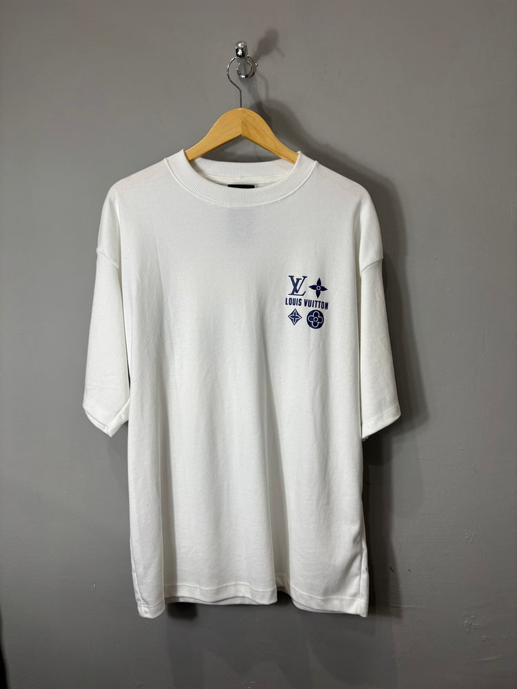Camiseta Louis V. Off White - Oversized