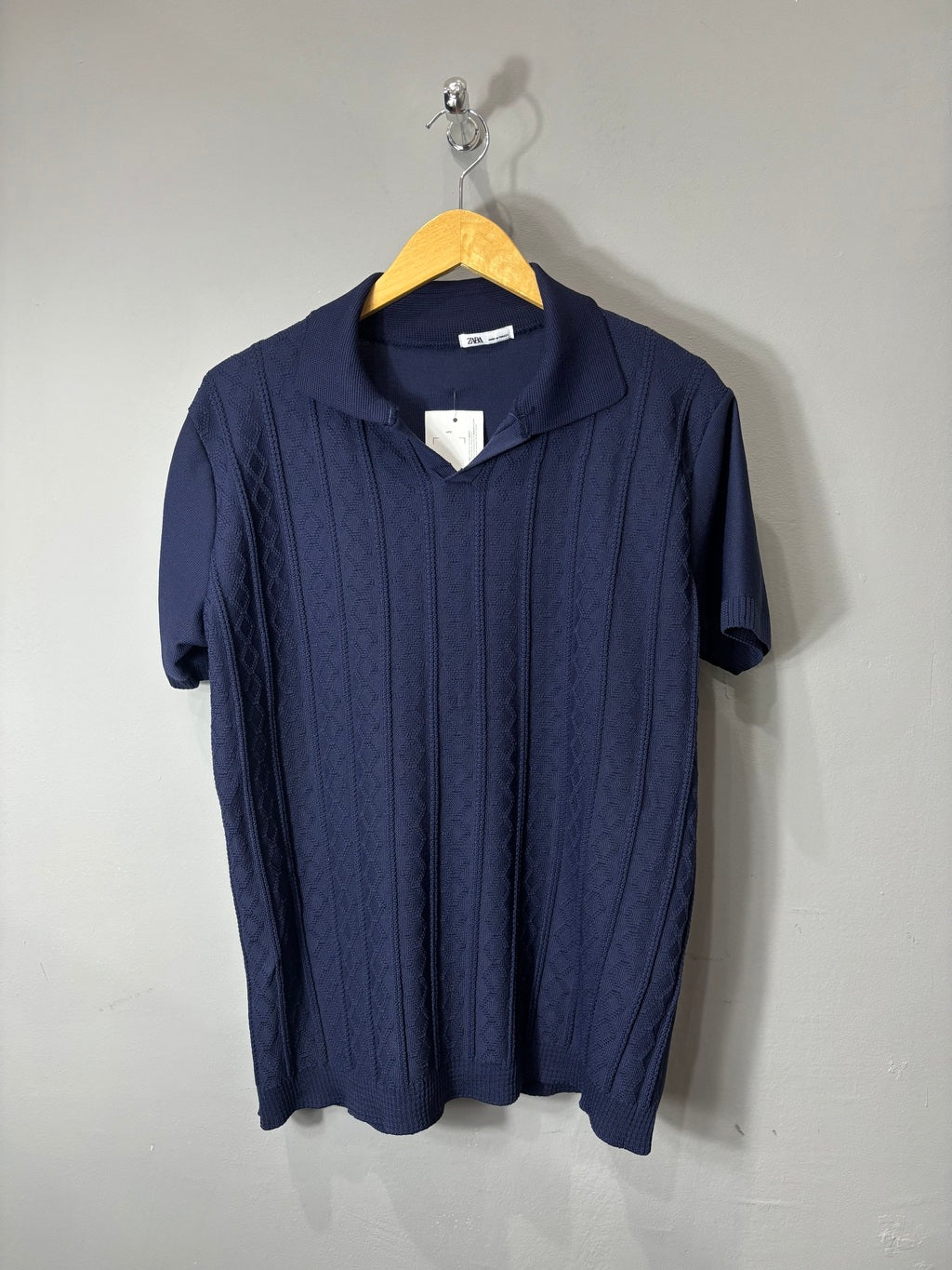 Polo Italiana Texturizada II - Azul Marinho