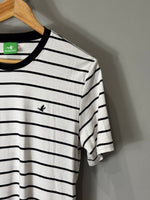 Camiseta Brooksfield Listrada Branco/Preto